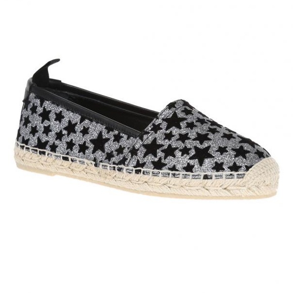 Saint Laurent espadrilles with silver glitter and black stars, 38.5 US 8.5 - Picture 10 of 14